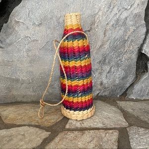 Vintage Hand Woven Bottle Carrier Basket